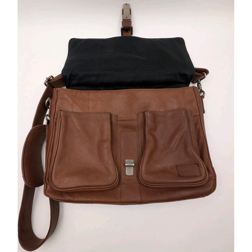 The British Belt Company Genuine Leather Messenger Bag Satchel Briefcase Brown - Picture 5 of 16